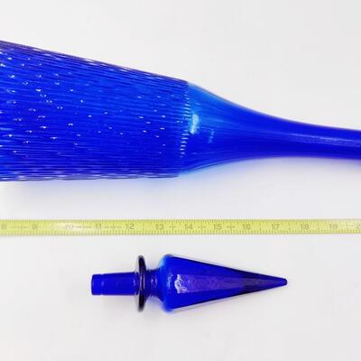 LOVELY COBALT BLUE GENIE GLASS DECANTER