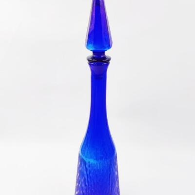 LOVELY COBALT BLUE GENIE GLASS DECANTER