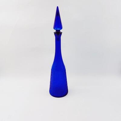 LOVELY COBALT BLUE GENIE GLASS DECANTER