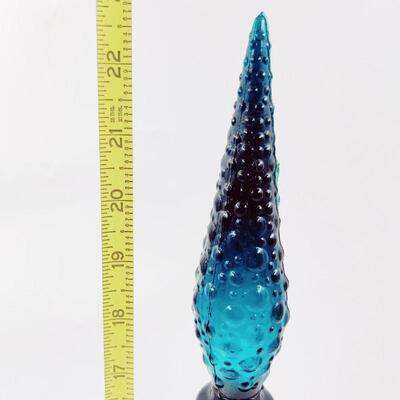 BEAUTIFUL TEAL FLORAL GENIE GLASS DECANTER #2