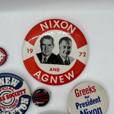 LOT 4: Spiro Agnew Vice President Richard Nixon Political Campaign Buttons, Pins