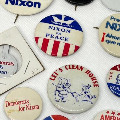 LOT 10: Richard Nixon Special Interests/Causes Presidential Race Pins, Buttons