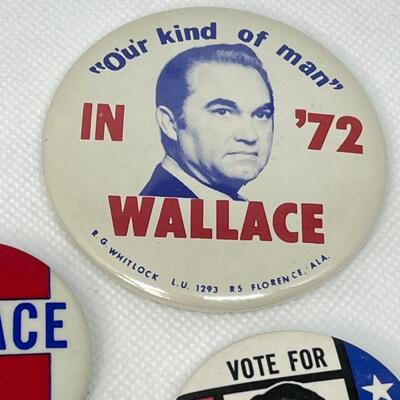 LOT 12: George Wallace Presidential Campaign Political Pins, Buttons