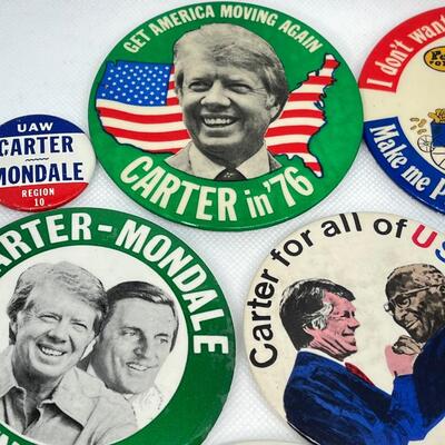 LOT 13: Jimmy Carter Political Pins, Buttons - 1976 Presidential Race