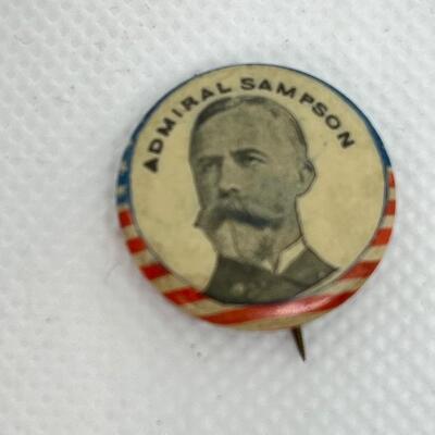 LOT 14: Antique Spanish American War Pinback Buttons - 1890s