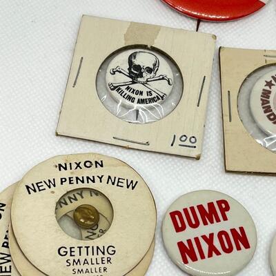 LOT 15: Anti-Nixon Political Pins, Buttons - Presidential Campaign