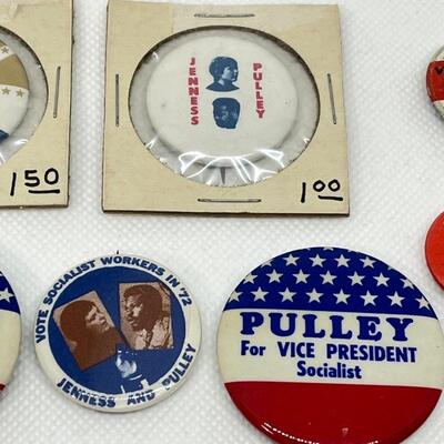 LOT 16: Presidential Political Campaign Buttons, Pins -Socialist and Communist Candidates
