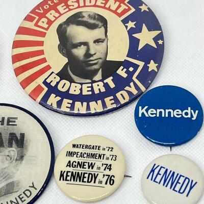 LOT 18: Kennedy Political Pins - JFK, Bobby, Ted
