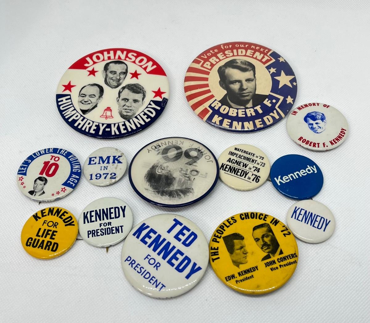 LOT 18: Kennedy Political Pins - JFK, Bobby, Ted | EstateSales.org