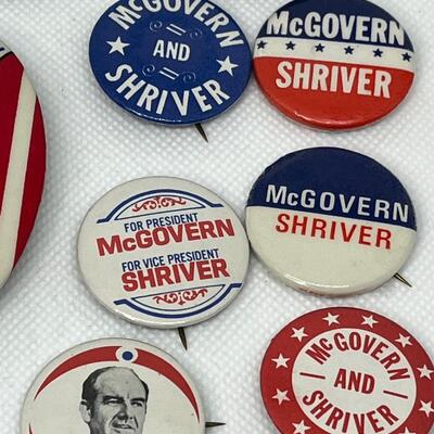 LOT 19: George McGovern/Sergeant Shriver Political Pins - President Race 1972