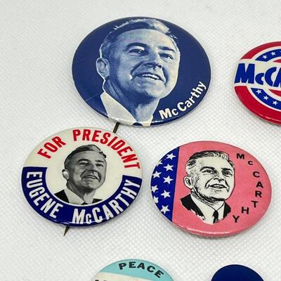 LOT 25: Eugene McCarthy Presidential Political Campaign Buttons