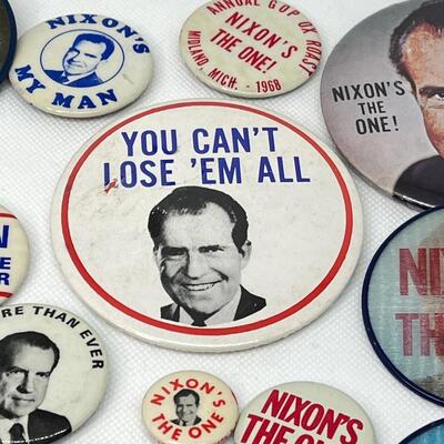 LOT 27: Richard Nixon Campaign Slogan Political Buttons