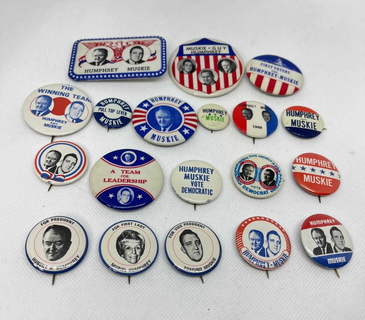 LOT 28: Humphrey/Muskie 1968 Presidential Campaign Buttons ...