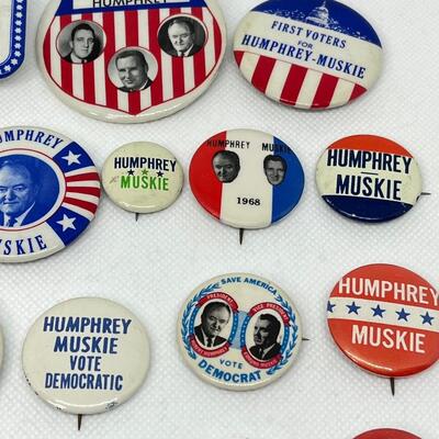 LOT 28: Humphrey/Muskie 1968 Presidential Campaign Buttons