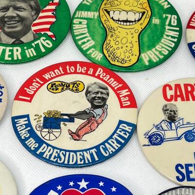 LOT 29: Jimmy Carter 1976 Presidential Campaign Political Pins, Buttons