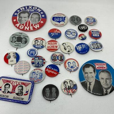 LOT 31: Presidential Political Campaign Pins & Buttons - Nixon/Agnew