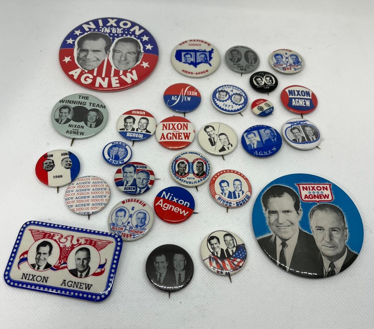 LOT 31: Presidential Political Campaign Pins & Buttons - Nixon/Agnew ...