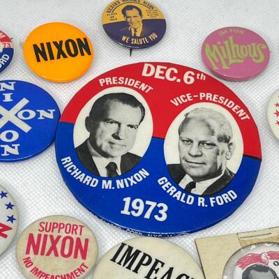 LOT 40: Richard Nixon Political Pins - After Watergate & More