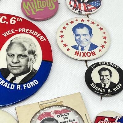 LOT 40: Richard Nixon Political Pins - After Watergate & More