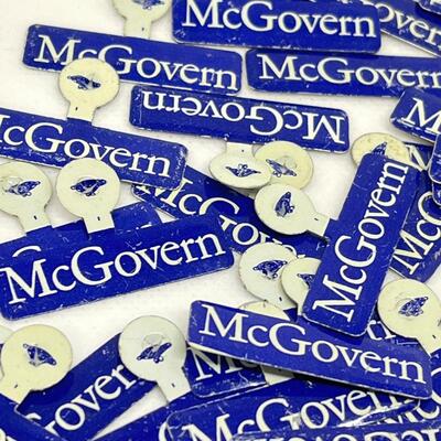 LOT 43: Big Lot of Tab Style George McGovern Political Pins - 1972