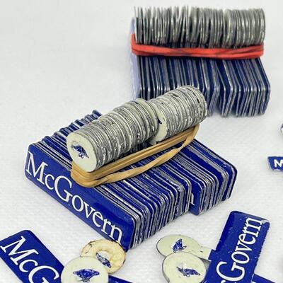 LOT 43: Big Lot of Tab Style George McGovern Political Pins - 1972