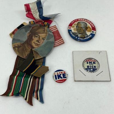 LOT 44: I Like Ike! Dwight Eisenhower Presidential Political Pins