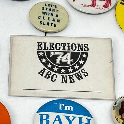 LOT 46: Assorted Political Pins, Buttons - Various Causes, Organization