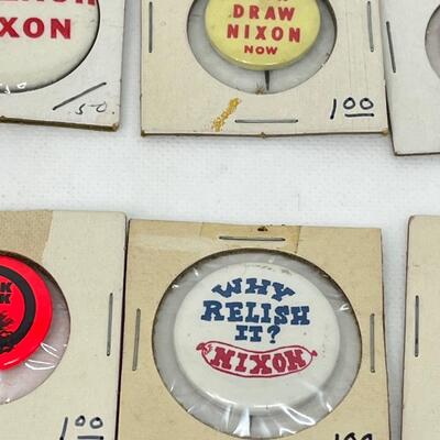 LOT 47: Anti-Nixon Political Buttons, Pins - Watergate & More