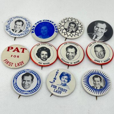 LOT 51: Richard Nixon Political Pins - First Lady Pat Nixon