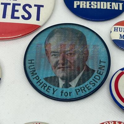 LOT 52: Hubert Humphrey for President Political Pins