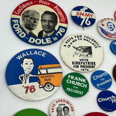 LOT 55: Presidential Political Campaign Pins - 1976 and Later - Ford, Carter, Wallace & More