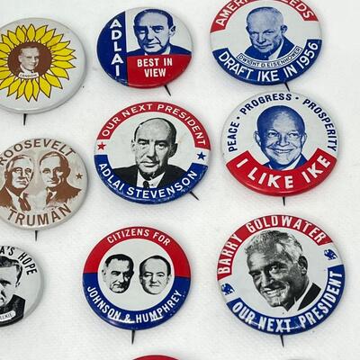 LOT 56: Vintage Reproduction Political Pins - Limited Edition 1970s Cracker Barrel