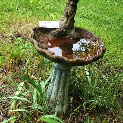Bird Bath With Garden Gnome