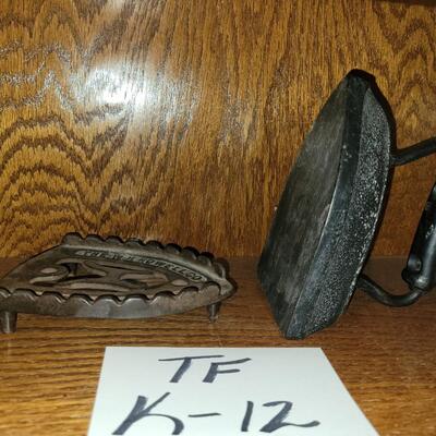 Sad Iron and Trivet Lot