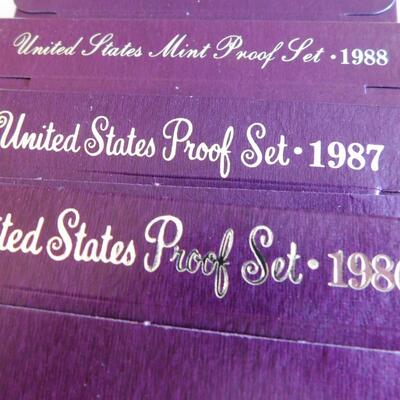 United States Mint Coin Proof Sets 1986-1991 - 6 Clean Sets Total