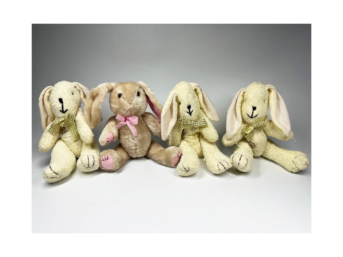 Lot of Easter Bunny Poseable Joint Felt Plushies Holiday Decor ...