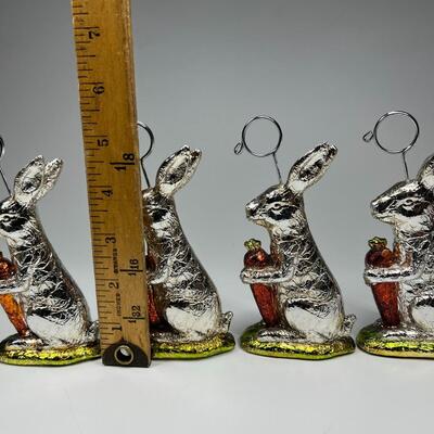 Lot of Martha Stewart Grandinroad Easter Bunny Rabbit Picture Clip Stand Holder