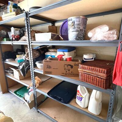 LOT 151  PAIR OF STEEL UTILITY SHELVES STORAGE WORKSHOP HEAVY DUTY WAREHOUSE