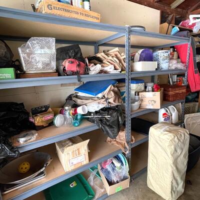 LOT 151  PAIR OF STEEL UTILITY SHELVES STORAGE WORKSHOP HEAVY DUTY WAREHOUSE