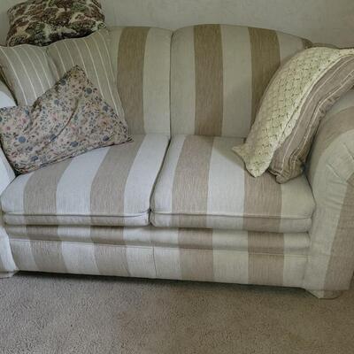 Broyhill Tan Striped Love Seat