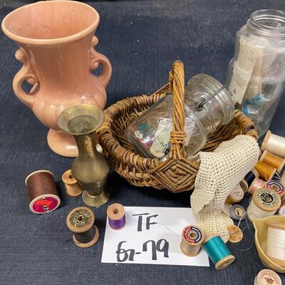 Vintage Wooden Spool & Thread