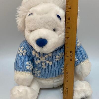 2003 Disney Store Exclusive White Winnie the Pooh Winter Holiday Plush