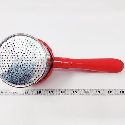 PRISTINE VINTAGE RED HANDLED POTATO RICER FRUIT JUICER