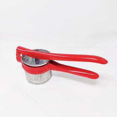 PRISTINE VINTAGE RED HANDLED POTATO RICER FRUIT JUICER