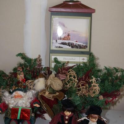 GROUPING OF HOLIDAY DECOR, THE CALENDAR BOARD , SWAG AND OTHER