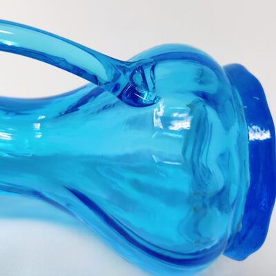 PRETTY BLUE PITCHER AND PINK BLUSH CRACKLE VASE
