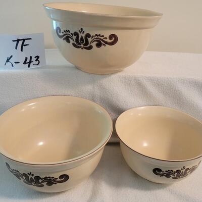 3 Pc Pfalzgraff Bowl Lot