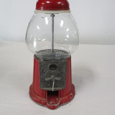 Metal Base Gumball Machine with Glass Display Jar