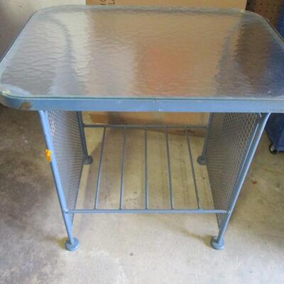 Metal Side Table WIth Glass Top