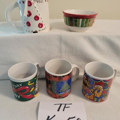 5 Pc Holiday Coffee Mugs